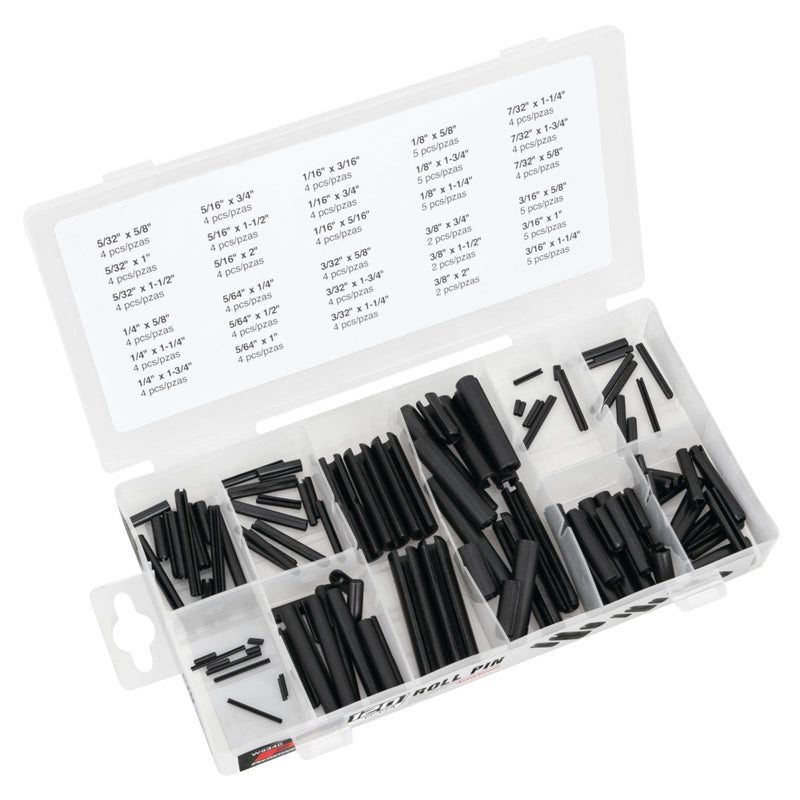 Performance Tool W5340 10-Piece Roll Pin Assortment in Re-sealable Plastic Case - Image 1